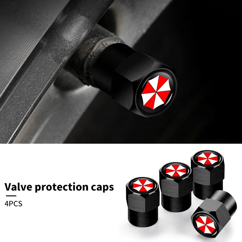 4Pcs Car Tire Valve Stems Cap Aluminum Tyre Wheel Stem Air Valve Cover Airdust For Umbrella