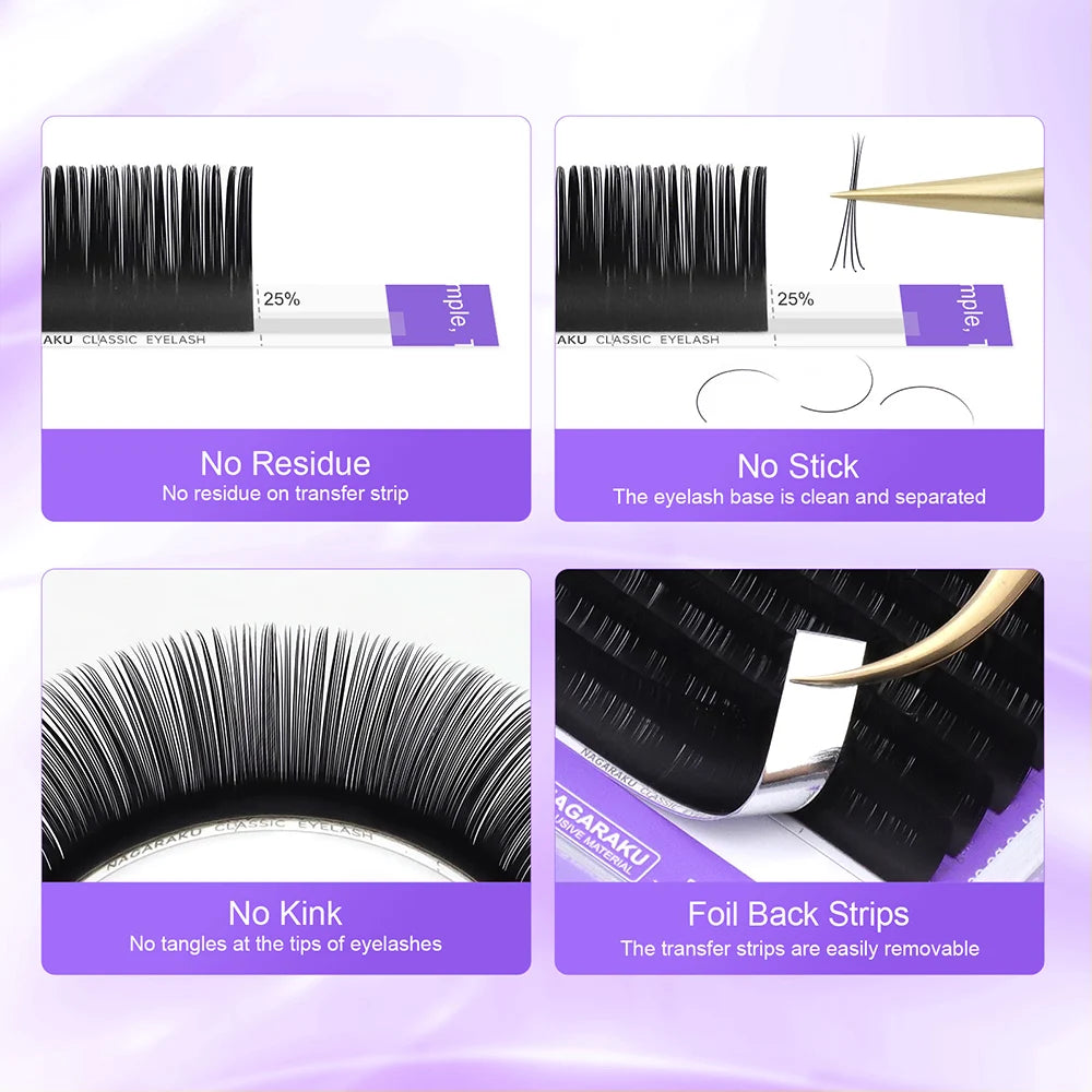 NAGARAKU Synthetic Mink Individual Eyelash Extensions 5/6/7/8mm Upper Lash & Bottom Lash Brow Maquillaje High Quality Makeup