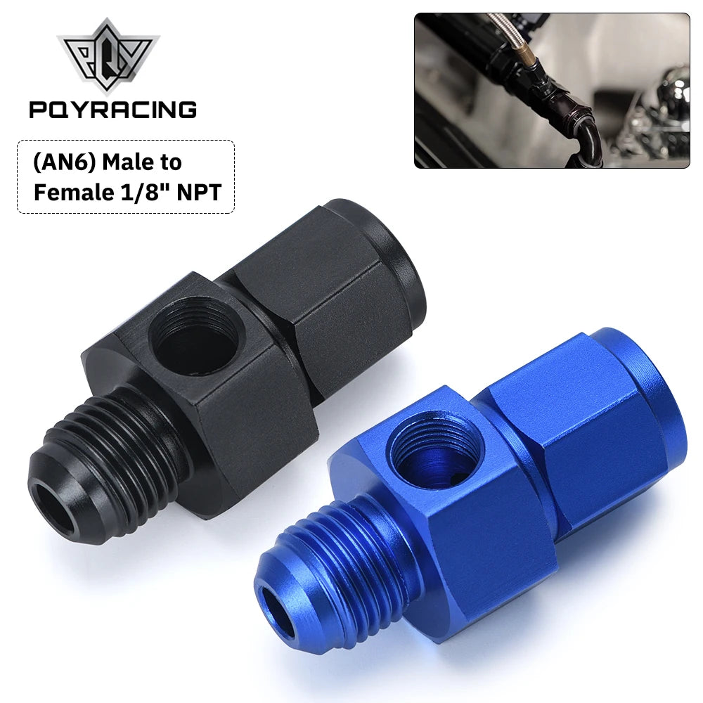 PQY - New AN-6 (AN6) Male to Female 1/8" NPT Gauge / Sensor Side Port Adapter  PQY-SL9192-06