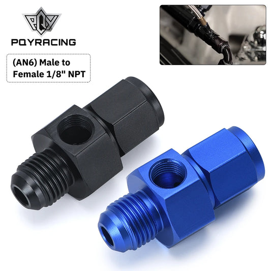 PQY - New AN-6 (AN6) Male to Female 1/8" NPT Gauge / Sensor Side Port Adapter PQY-SL9192-06