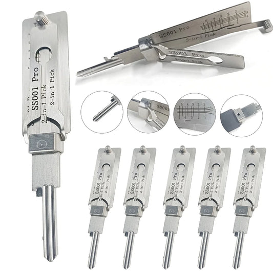 SS001 Pro Metal Key Decoder Tool Precision Hook & Pick Set O-ring Pickup Lock Repair Kit Hand Maintenance Tools