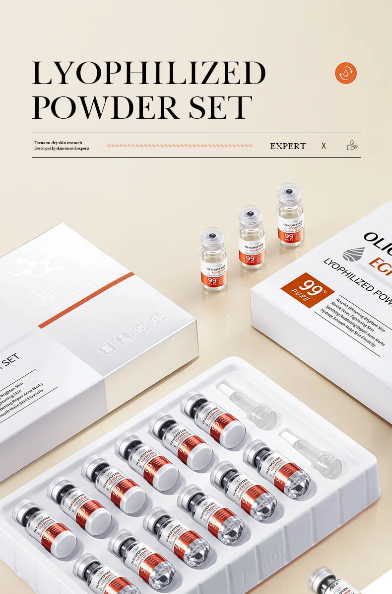 BIOAOUA Oligopeptide Face Freeze-dried Powder Set Sensitive Skin Moisturizing and Smoothing Hyaluronic Acid Essence