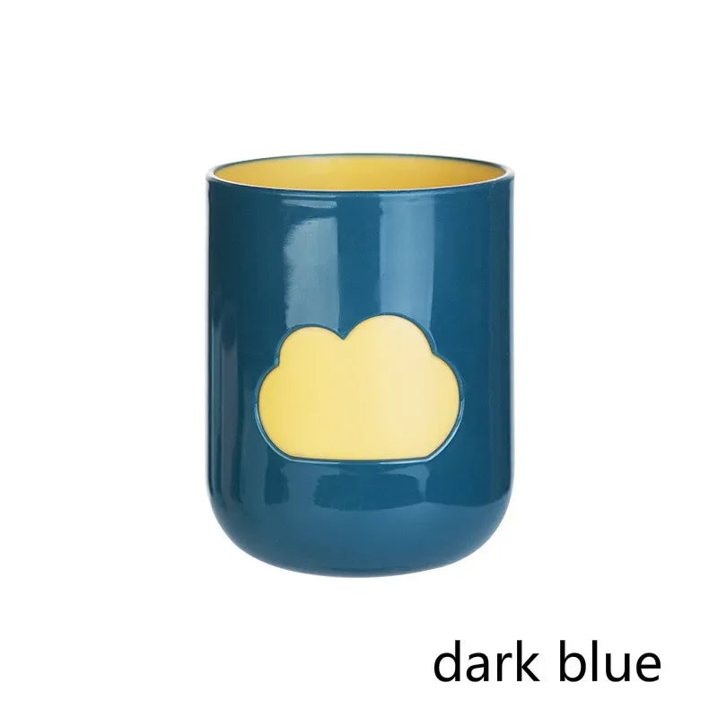 Cloud Pattern Toothbrush Cup Big Mouth Couples Cups Plastic Wash Tooth Mug Bathroom Supplies Household Daily Tools