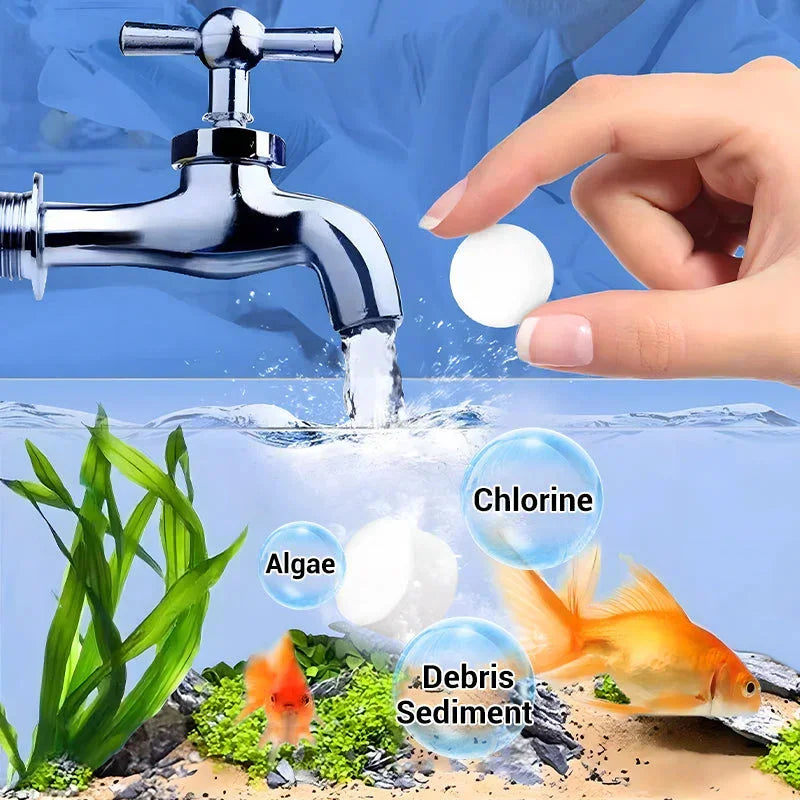Eco-Friendly Aquarium Water Purification Tablets Water Purifier Fast-Acting Fish Tank Cleaning Solution Aquarium Water Clarifier