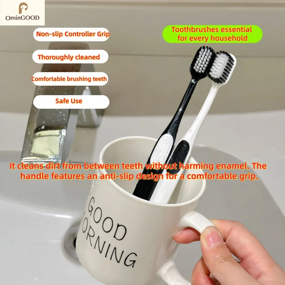 2-12PCS Soft Toothbrush Deep Cleaning Oral Hygiene Silicone Bristles Toothbrush Gentle For Gums Ultra Fine Adult Dental Brush