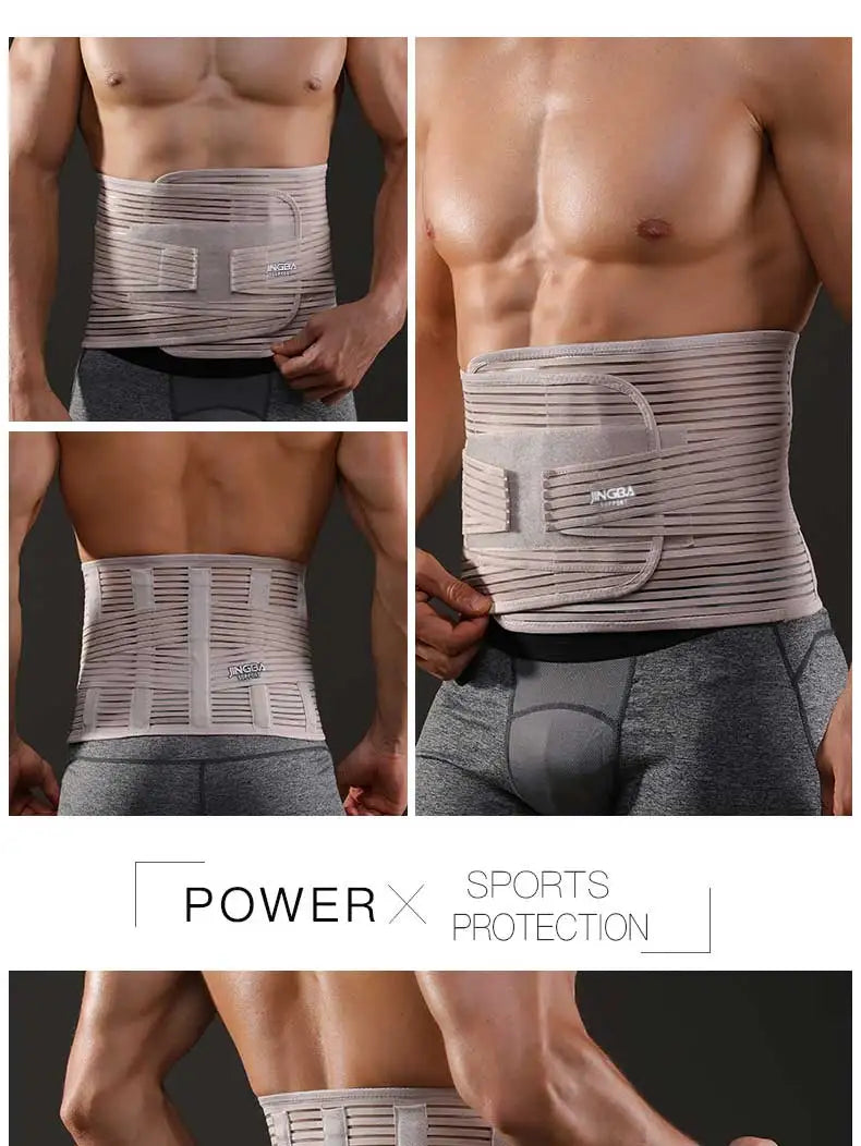 JINGBA SUPPORT Waist Trainer Body Shaper Abdominale Sports Lumbar Joint Protector Sports Fitness Sweat Belt Faja Hombre
