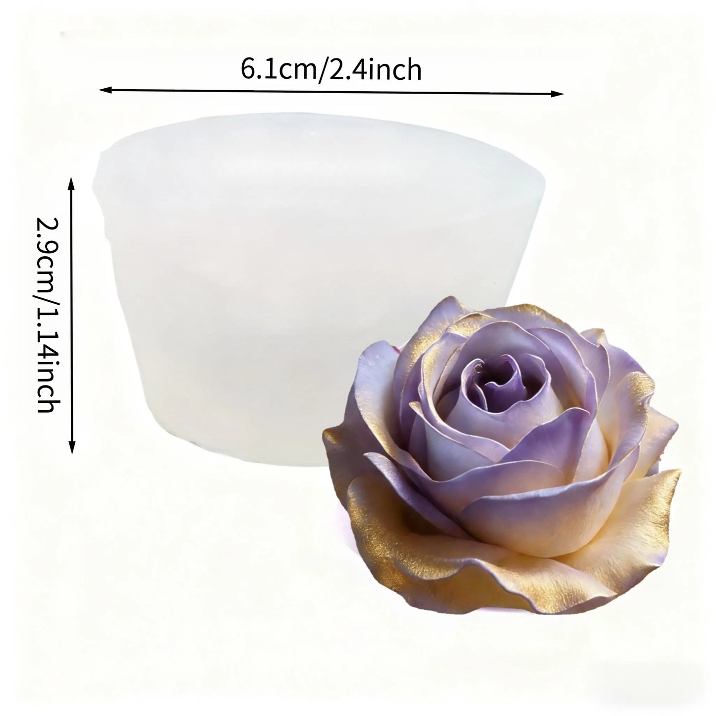 1 Piece 3D Elegant Rose Silicone Mold - Reusable Flexible Mold for Candles, Resin Art, Handmade Soap and Clay Making, Delicate Petal Design, Home Decoration, Valentine's Day Gift, Floral Shapes, Special Gift for Craft Enthusi