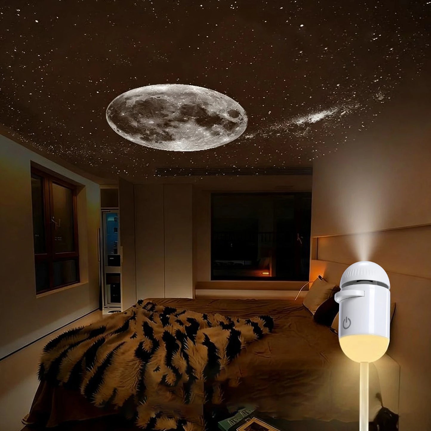 Usb Mini Galaxy Star Projector Star With Multi Projection Films Starry Space Atmosphere Nightlight Kid Car Home Decoration