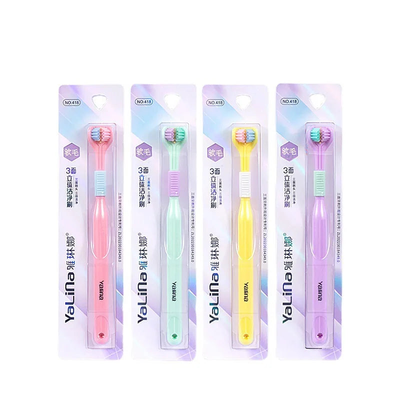 Three Sided Soft Hair Tooth Toothbrush Adult Toothbrush Ultra Fine Soft Bristle Oral Care Safety Teeth Brush for Oral Health