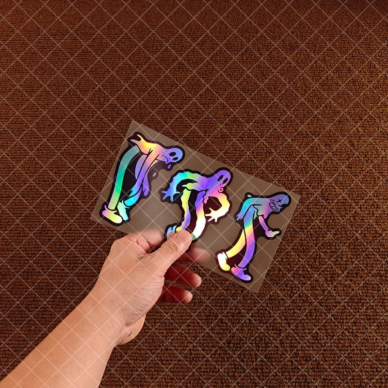 1 Piece Of Ghostly Dancing Sticker, Self-Adhesive Car Graphic, Inspired By Ghostmane, JDM Theme, Vinyl Sticker