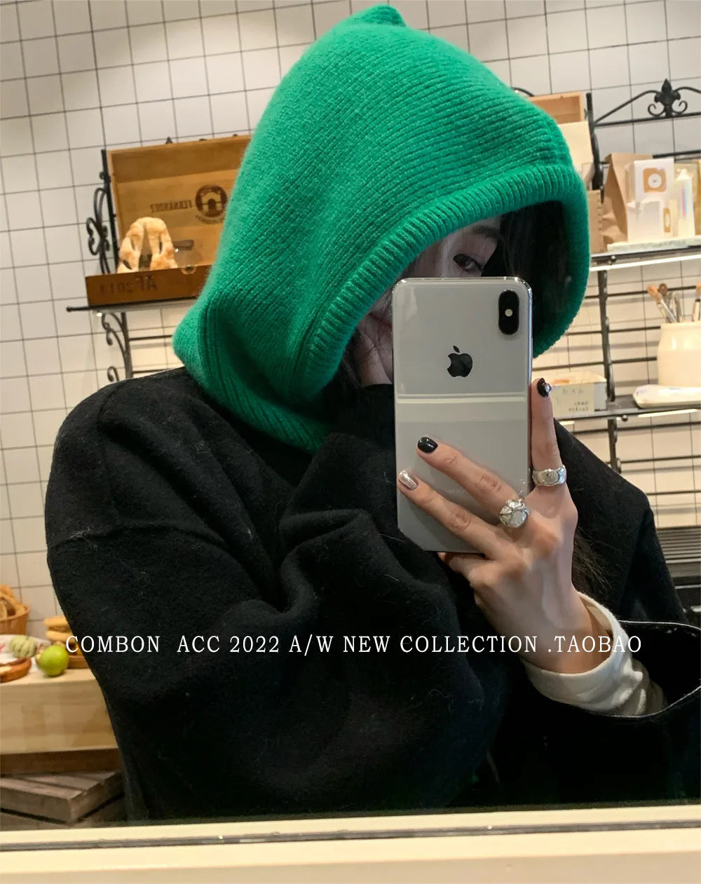 Winter Balaclava Hats For Men&Women Unisex Knitted Hooded Caps Outdoor Warmer Drawstring Hats One-Piece Neck Collar Beanies Cap