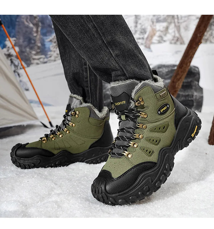 Autumn and Winter Men's Outdoor Sports and Travel Fleece-Lined Warm Snow Boots, Christmas Gifts, Birthday Gifts, Halloween Gifts