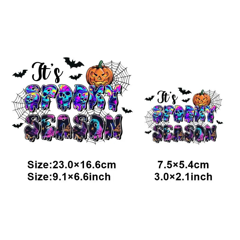 "Halloween is a Life Style"Patch Stickers Iron On Transfers for Clothing Iron Halloween Ghosts Stickers Fusible Applique Badge