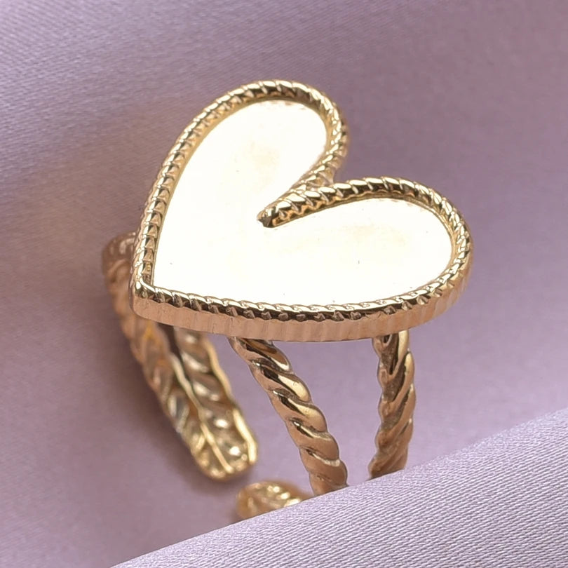 6pcs/lot Wholesale Various Chunky Rings Real Gold Plated Love Abstract DIY Shell Star Sun Bat Shaped Rings Women Jewelry Gifts