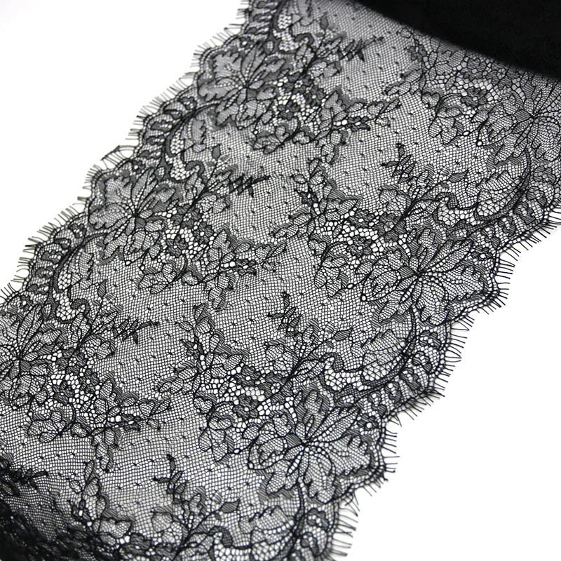 (3 Meters/Lot) 26cm White Eyelash Lace Fabric Decoration Love Wedding Dress Accessories