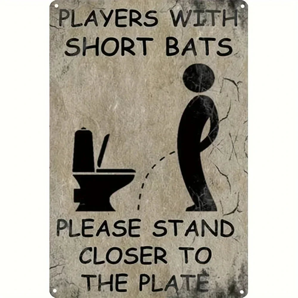 Bar tin painting，Alluring Funny Tin Sign - Retro - Style Toothbrush & Toilet Paper Tin Sign,Designed for Inviting Bathroom