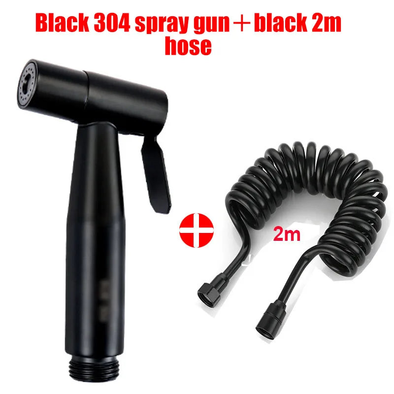 Personal Care Hand Held Spray Portable Bidet Toilet Sprayer Dual Control Angle Valve Stainless Steel Bathroom Accessories Bidets