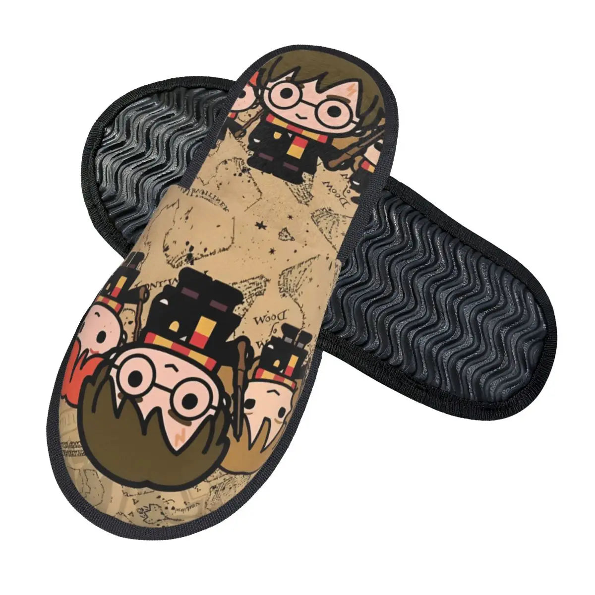 Winter House Cotton Slippers Harrys Potters Magic School Accessories Household Fur Slides Slippers Indoor Cozy Anti Slip Slides