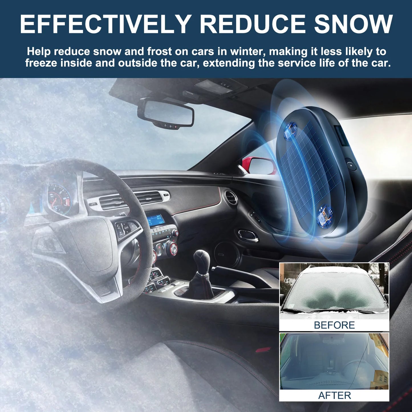Car Window Glass Anti Freeze Device Winter Essentials Cars Windshield Electromagnetic Interference Snow Removal Auto Accessories