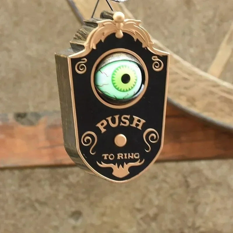 Halloween Doorbell Led Luminous Hanging Doorbell Haunted Party Decor Glowing Horror Props Creepy Eyes with Sound Lights