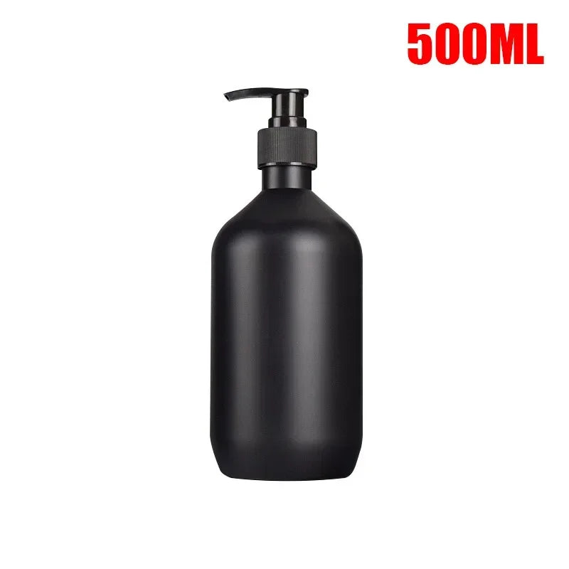 300/500ML Matte Black Liquid Soap Dispenser Refillable Shampoo Conditioner Body Lotion Container for Bathroom Supplies Hotel