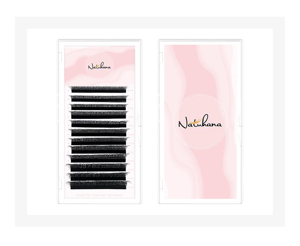 NATUHANA 3D W Shape Lashes Premade Volume Fan Lash Extensions Natural W Style Lashes Faux Mink Individual Lashes Makeup(2.0)