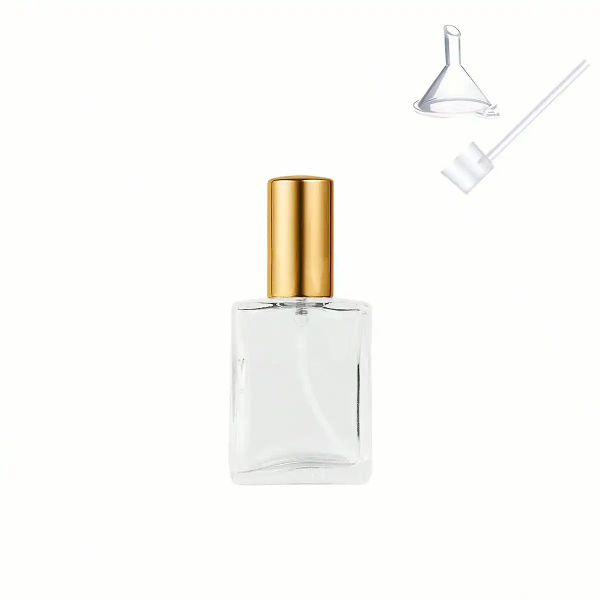 15ml Flat Square Refillable Perfume Cosmetic Water Spray Bottle, Portable Sample Skincare Water Beauty Empty Bottle, Transparent