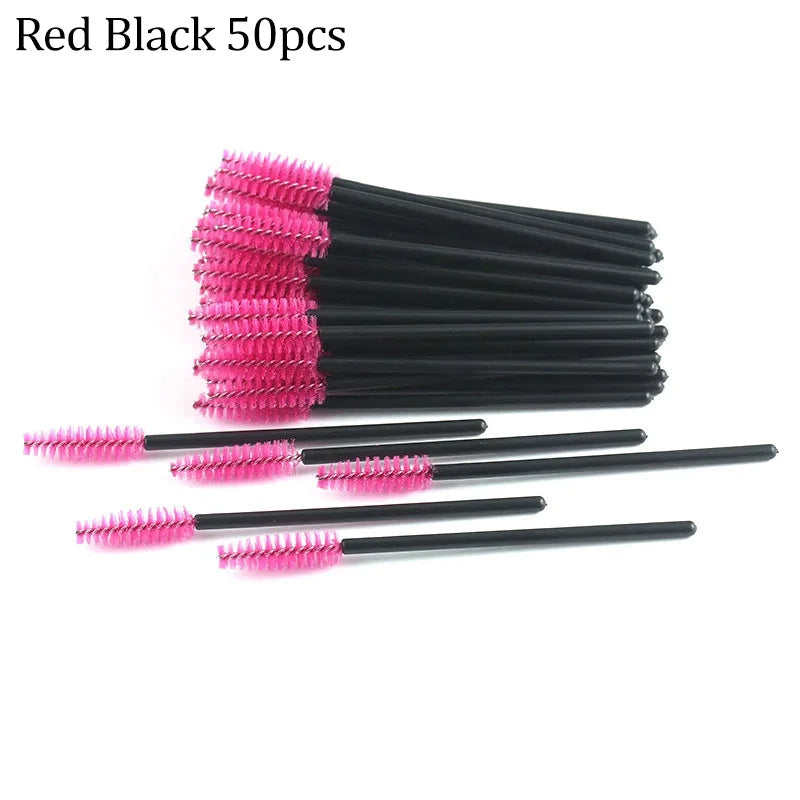 50pcs Eyelash Brushes Reusable Mascara Wands Applicator Spoolers for False EyeLashes Extension Women Lashes Cosmetic Supplies