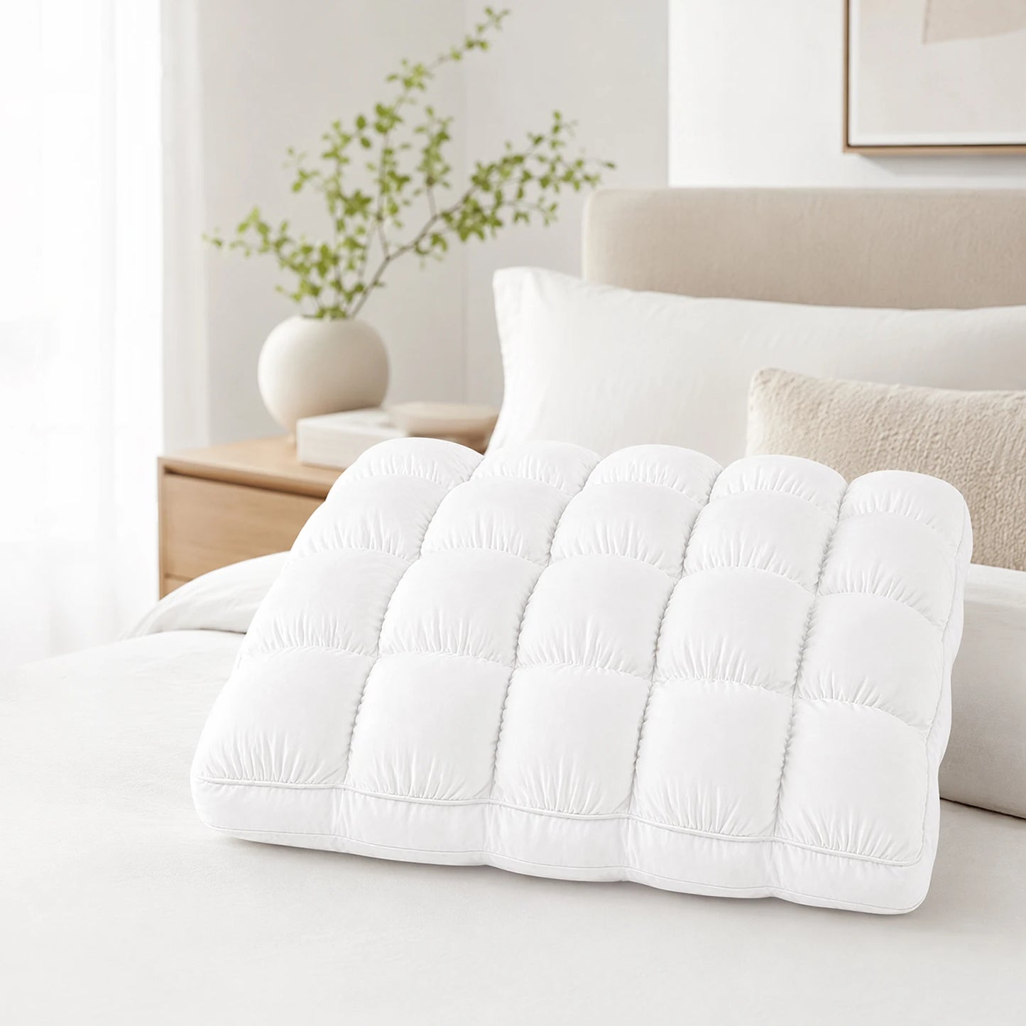 Guest Room Cloud Bread Puff Pillow Fluffy Quilted Dome Down Alternative Fill Nylon Shell Hotel Style Soft Pillow