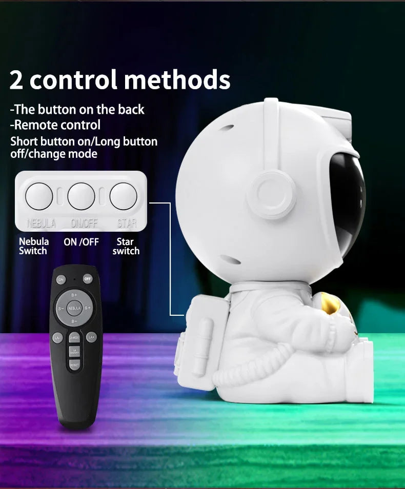 Remote Control Astronaut Galaxy Projector Night Light 360° Rotatable Nebula Star Lamp for Kids Bedroom Party Ceiling Decor