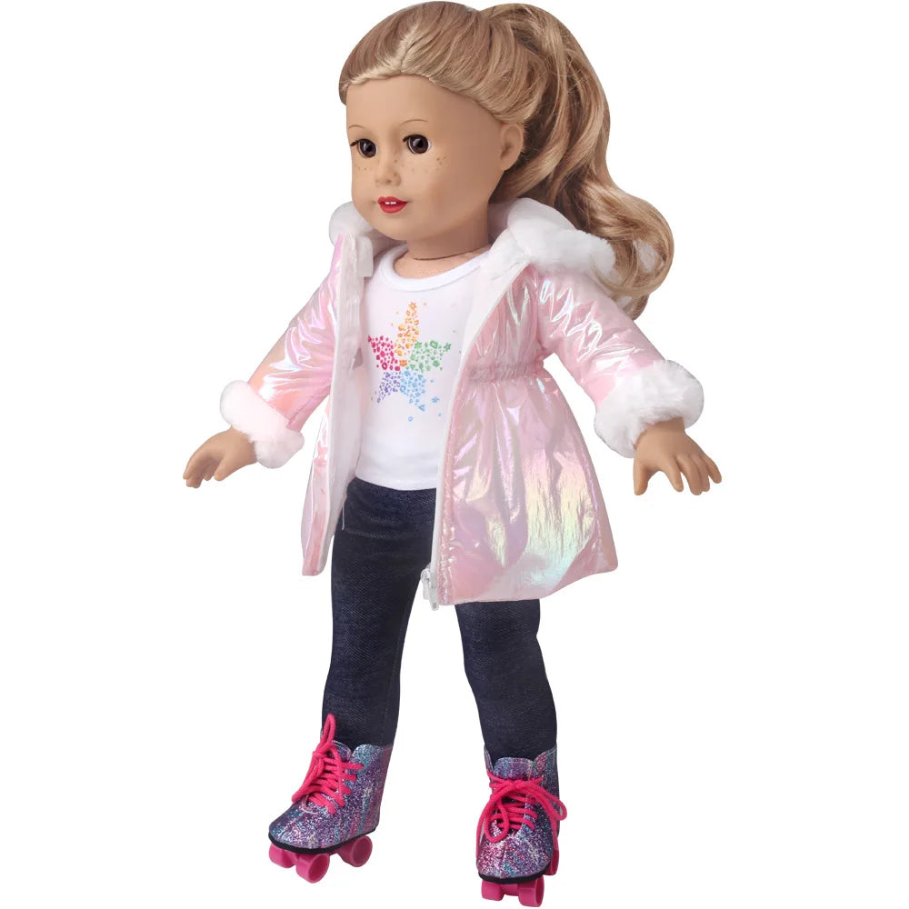 Winter Doll Clothing 43cm Newborn Doll down Jacket Suitable for 14-18 Inch Newborn Doll 1pc Coat Christmas Birthday Gift