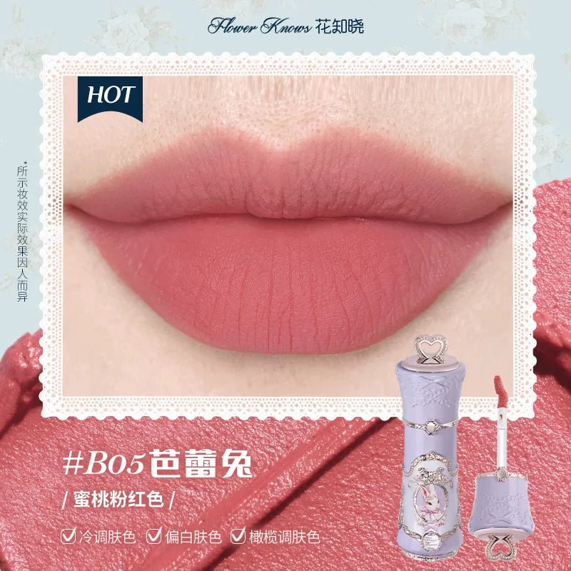 Flower Knows Knight Unicorn Glazed Lipstick: High Pigment Long-Lasting Non-Stick Lip Gloss for Makeup Enthusiasts
