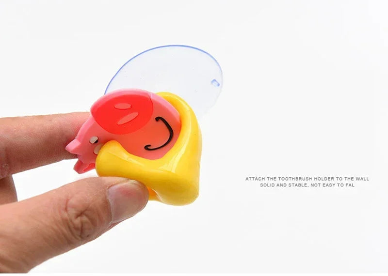 Cute Cartoon Animal Toothbrush Holder,Wall OuntedToothbrush Storage Rack,BathroomMultifunctional Wall Hook,Toothbrush Holder