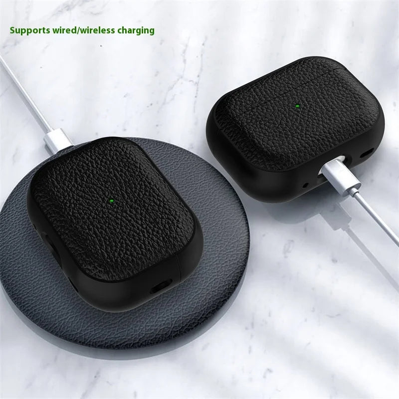 2025 Capa For AirPods Pro 3 Case Soft TPU Leather Design Protective Cover For AirPods 5 4 3 2 Pro 2 Pro2 Pro3 Cases With Lanyard