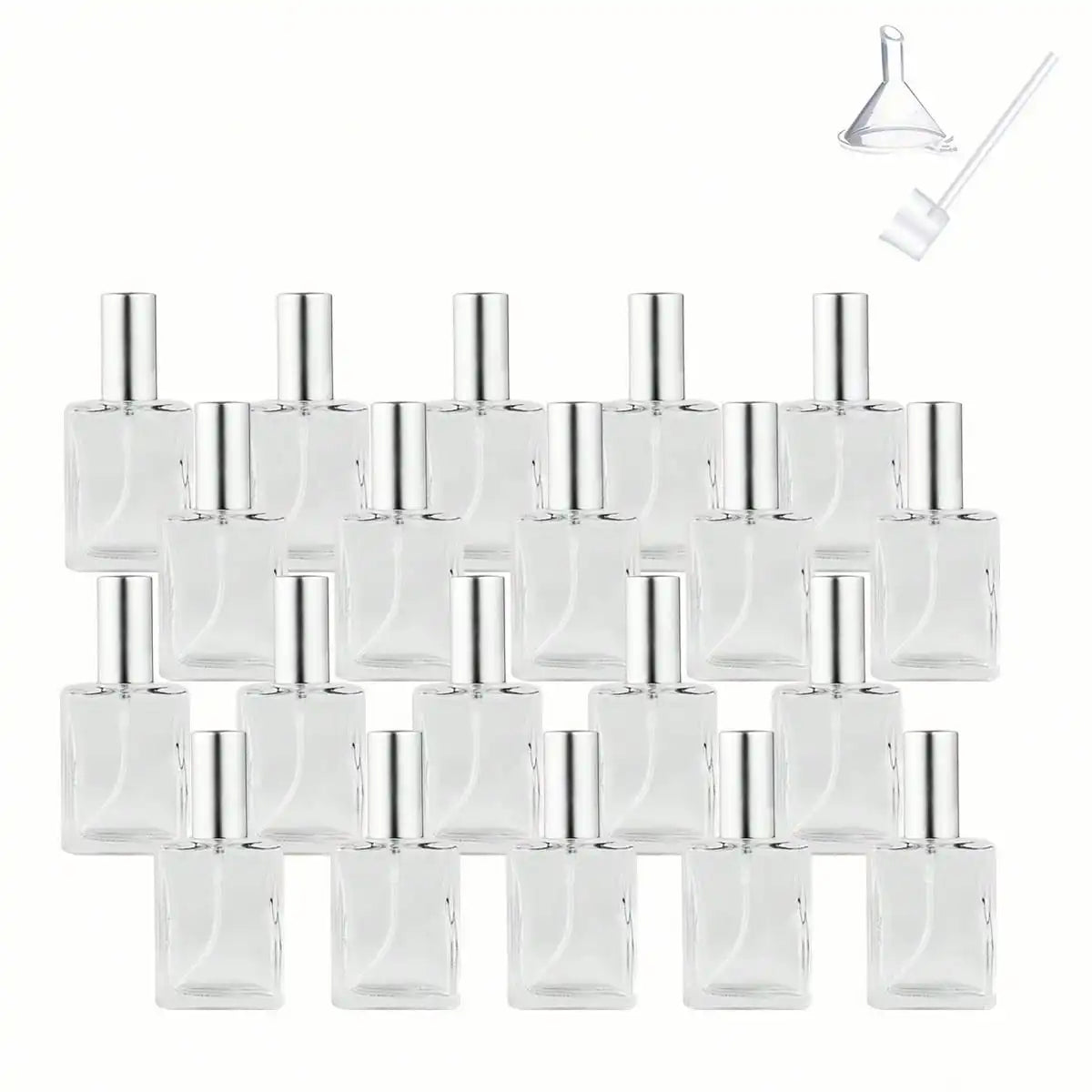 15ml Flat Square Refillable Perfume Cosmetic Water Spray Bottle, Portable Sample Skincare Water Beauty Empty Bottle, Transparent