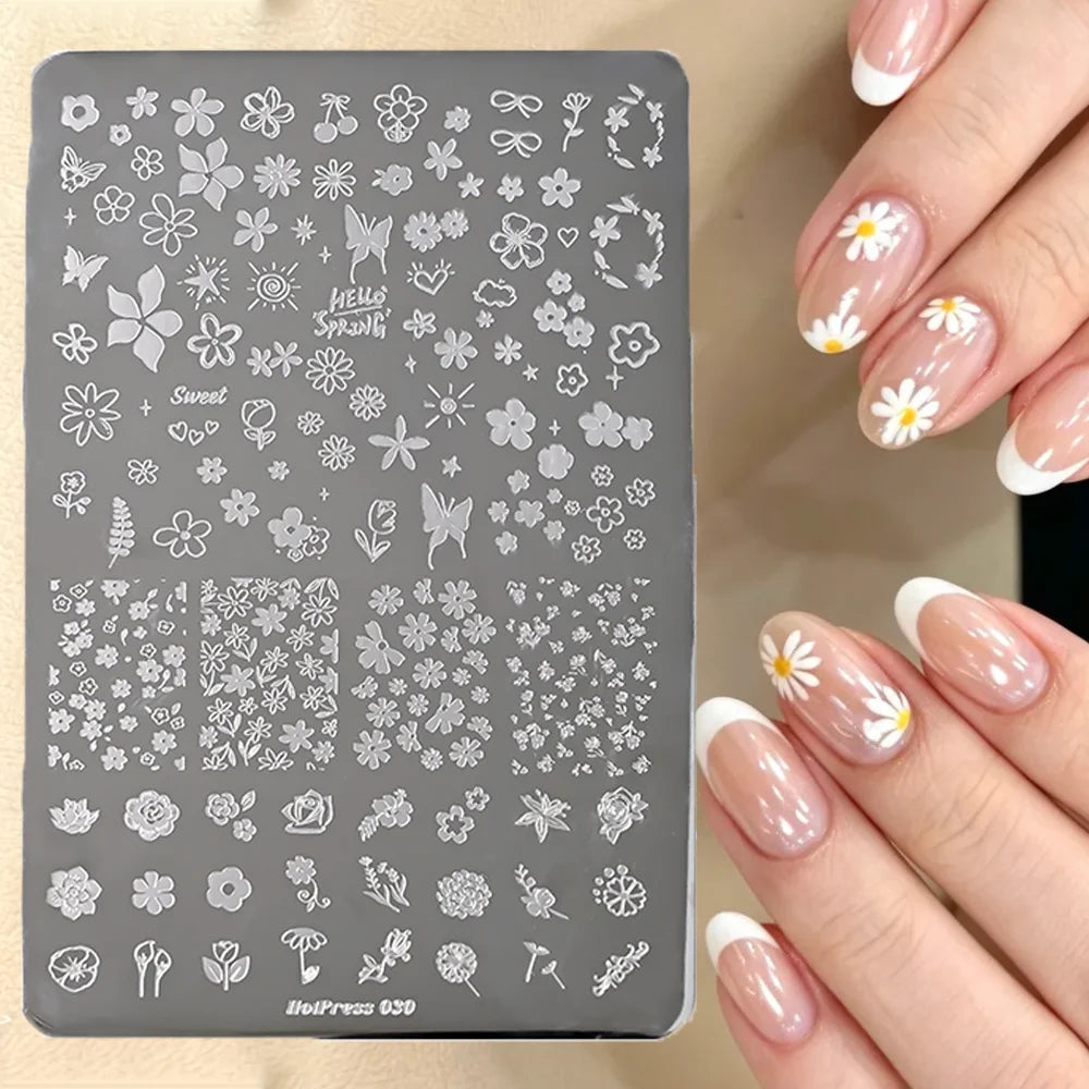 1Pcs Sexy Leopard Print Nail Stamping Plate Animal Skin Texture Nails Template 14.5x9.5cm Stainless Steel Manicure Print Stencil