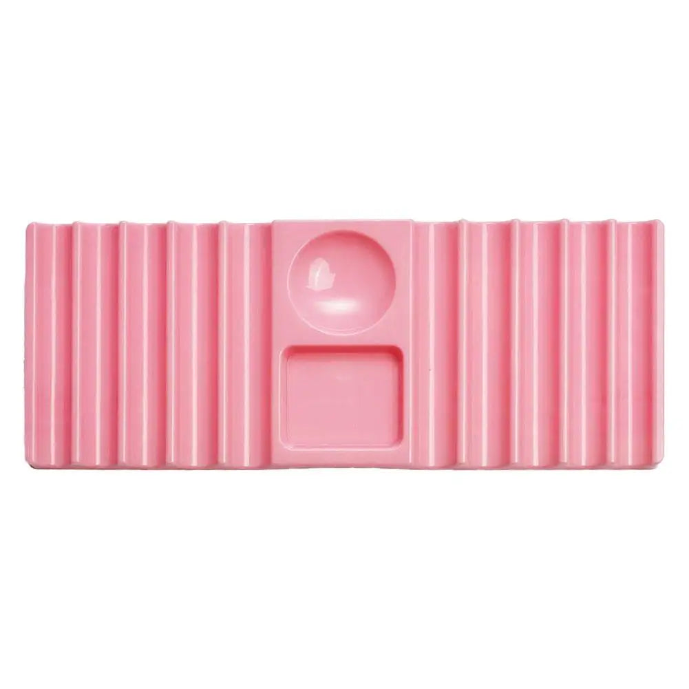 Nail Art Palette Multi Functional Brush Holder Polish Mixing Well Rhinestone Storage Organizer Easy Clean Salon Home Use