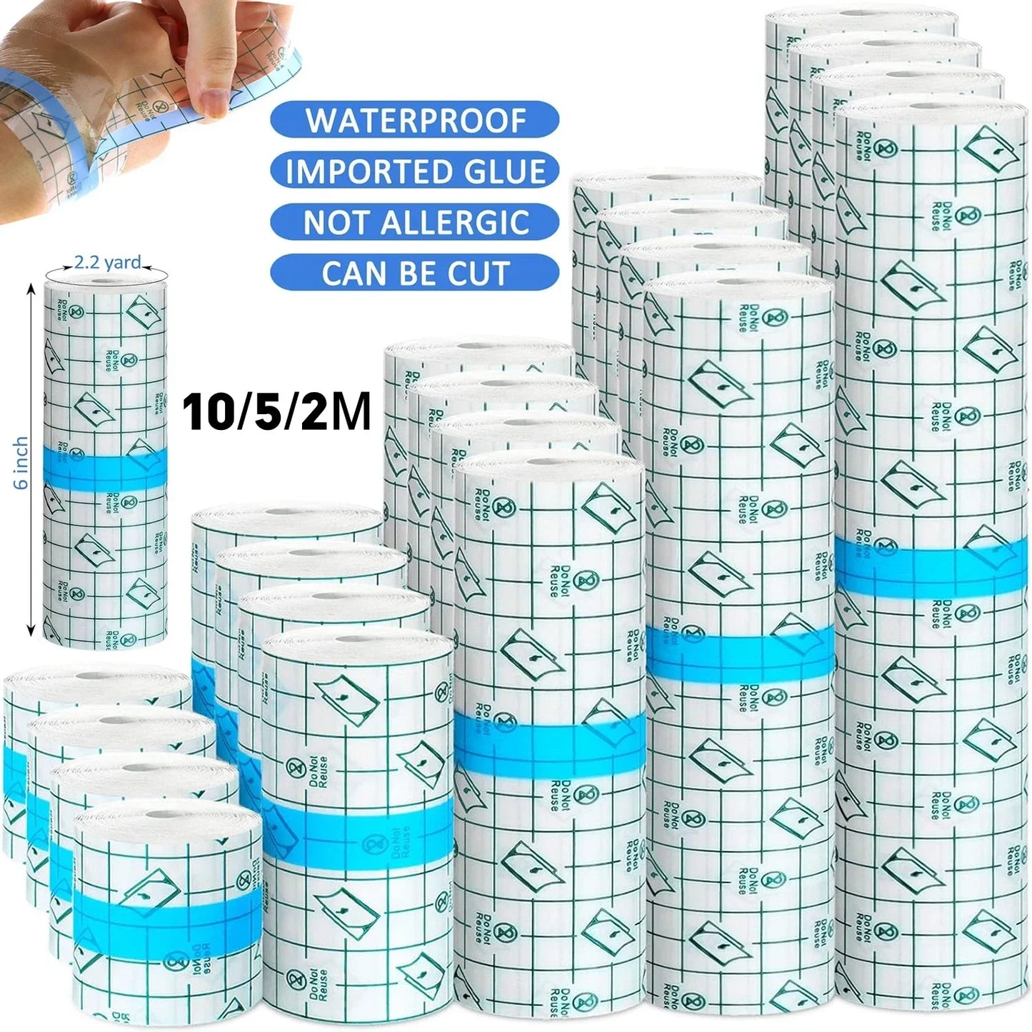 Narkasy Waterproof Tattoo Protective Film - PU Tape Aftercare Bandage Repair Adhesive Wrap Roll for Protecting and Healing