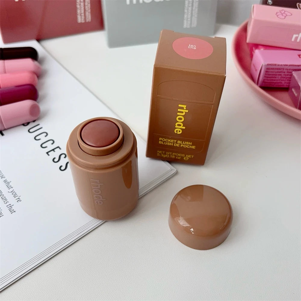 Rhode New Lip Stick Lip GlossesPocket Blush Lip Cheek Hydrating Glazing Mist Natural Rouge Powder Blush Cream Cheek Makeup Bag