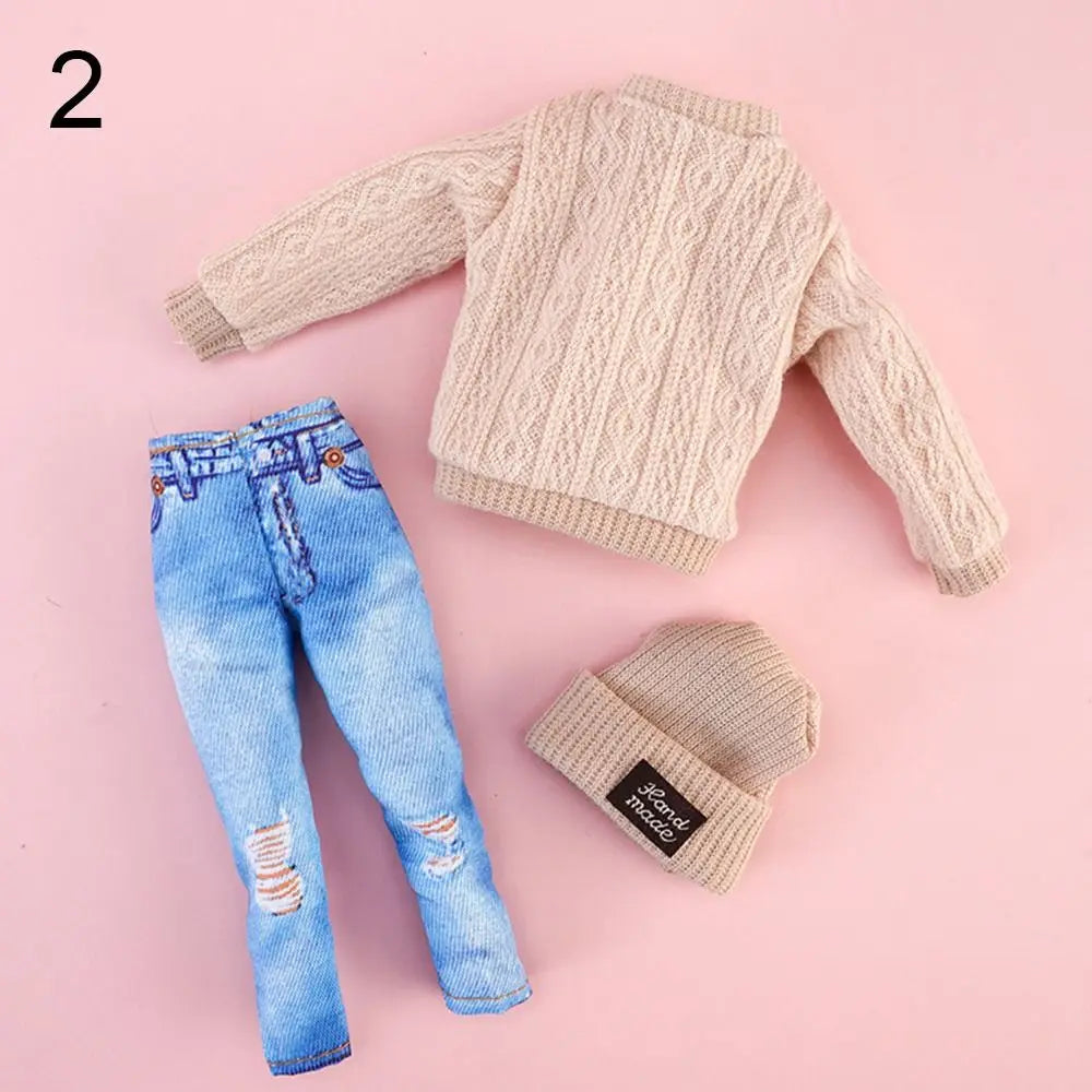 1 Set 30cm  Accessories DIY Winter Wear Sweaters Casual Wear Hats Girl Clothes Dolls Pants
