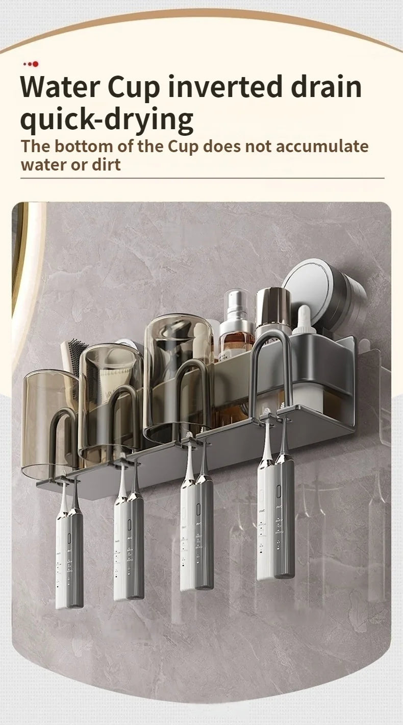 No Need To Drill Suction Cup A Wall-Mounted Electric Toothbrush Holder With a Cup For The Bathroom
