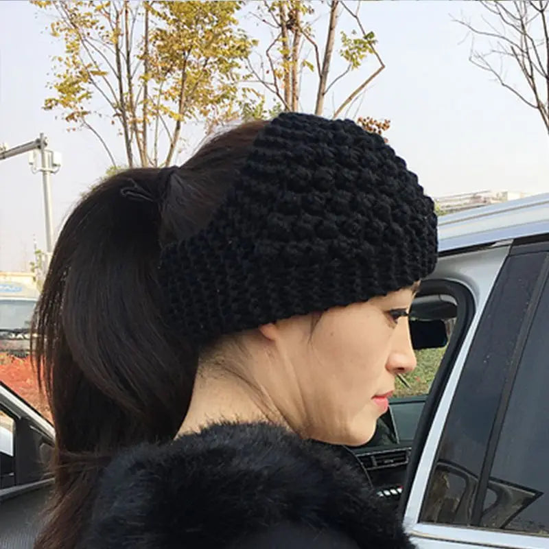 Autumn and Winter New Knitted Wool Headgear Women's Warm Ear Protectors Wool Cap Wide Headband Headband Hair Accessories