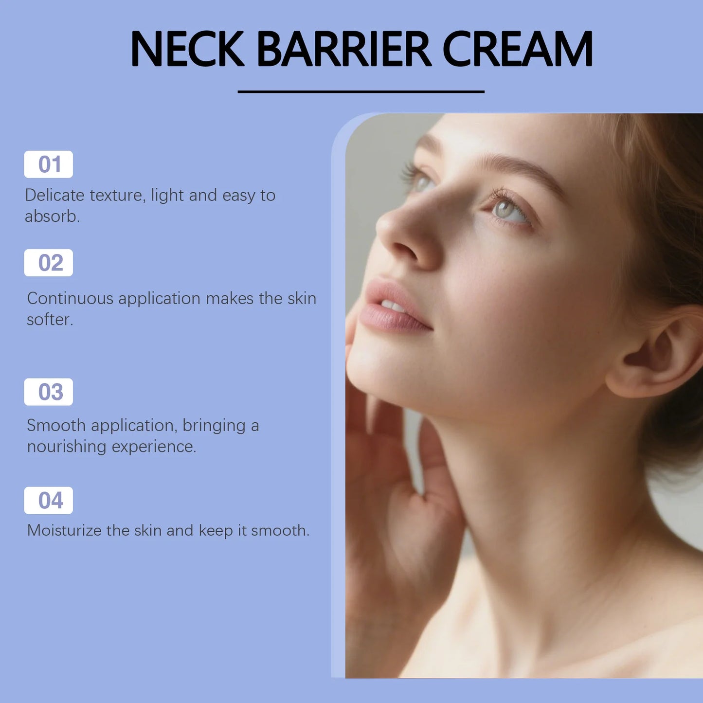 Neck Firming Massage Cream Deep Moisturizing Neck Lines Smoothing Skin Tightening Gentle Hydrating Soft Smooth Daily Neck Care