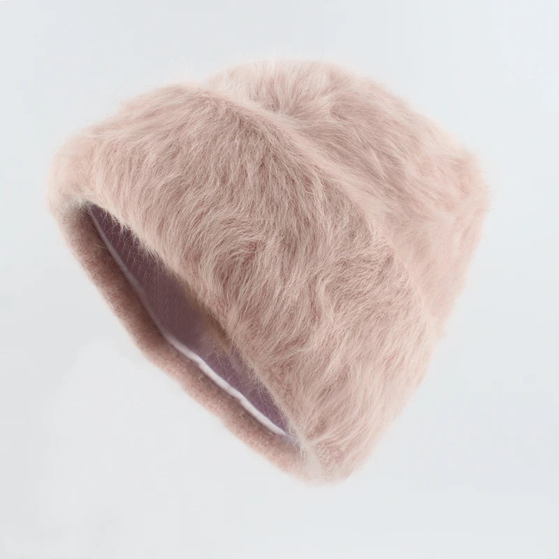 Winter Hats For Women Long Rabbit Fur Warm Beanie Bonnet Female Caps Men Fashion Solid Colors Real Fur Knitted Hat