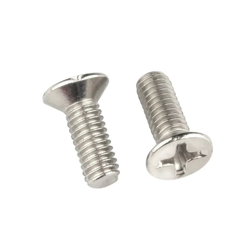 Nickel Plated Carbon Steel Cross Flat Countersunk Head M1 M1.2 M1.4 M1.6 M1.7 M2 M2.5 M3 M3.5 M4 M5 M6 Phillips Screws Bolts
