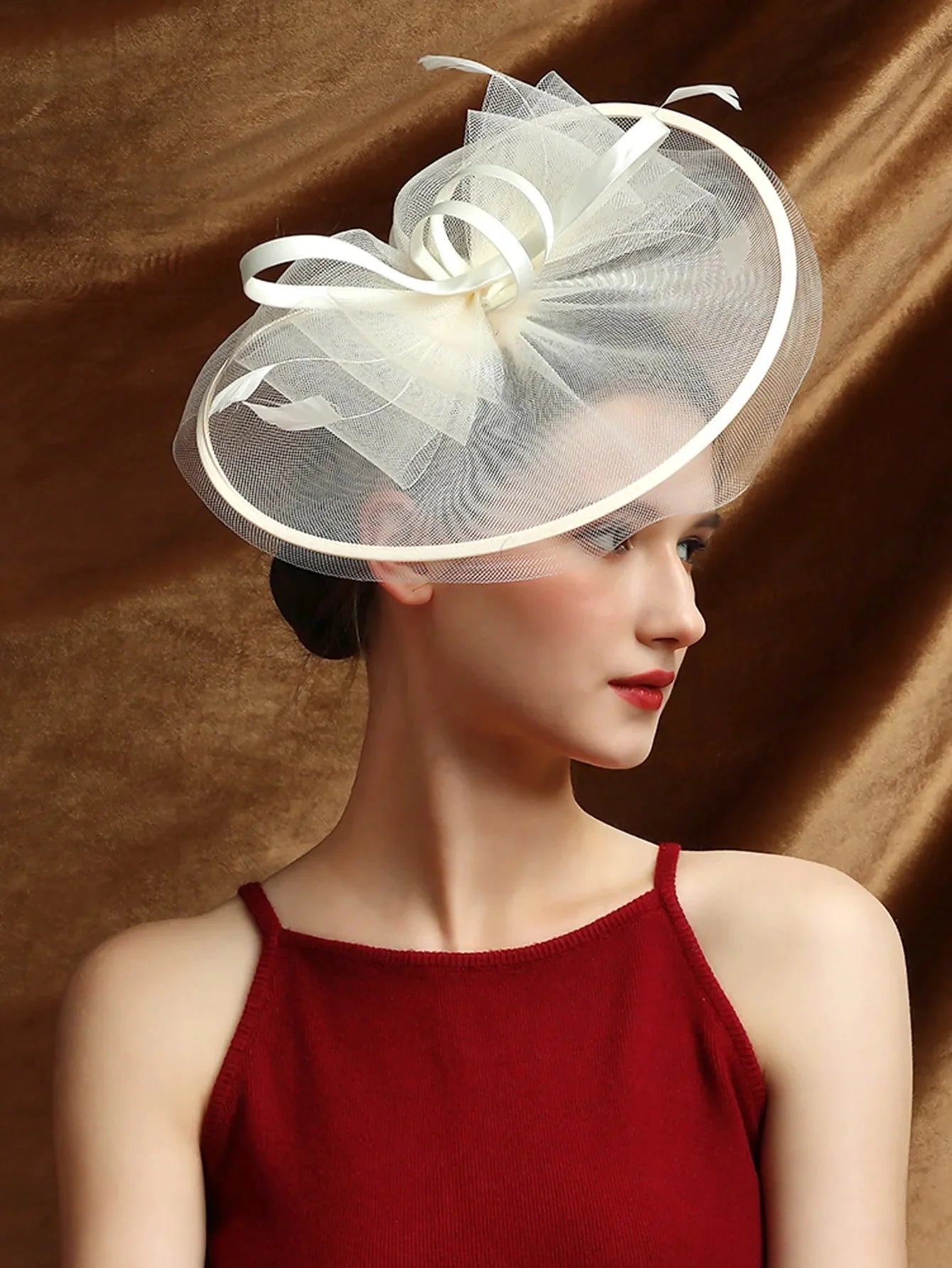Wedding Accessories Formal Dresses Mesh Fascinator Hats Headwear Kentucky Derby Headpiece for Ladies Hair Accessories Ｗomen