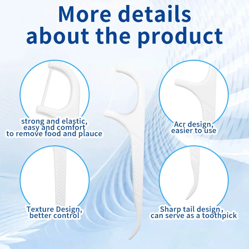 500PCs Disposable Dental Floss Eco Friendly Dental Floss Toothpick Individually Packaging Dental Floss Sticks For Hotel Family
