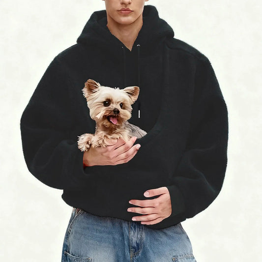 Pocket Style Pet In Plush Loose Fitting Hooded Sweatshirt for Men a nd Women New Fashion Solid Color Comforatble Hoodie 2025