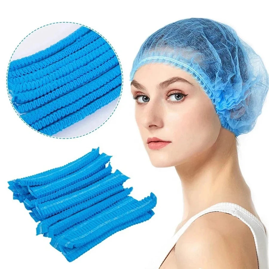 20/100Pcs Disposable Non Woven Fabric Hat For Eyelash Extension Makeup Hair Net Caps SPA Hair Salon Sterile Hats Supplies