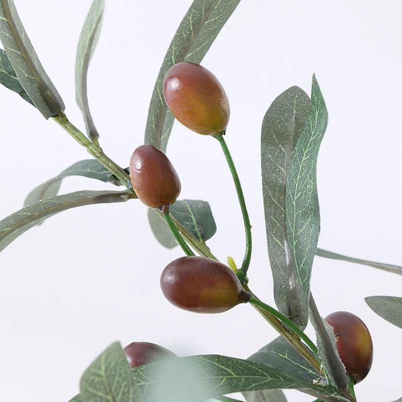 Artificial Plants Olive Green Leaves Tree Branches New Year Fruit Photo Props Home Room Wedding Outdoor Indoor Decora Gift Silk